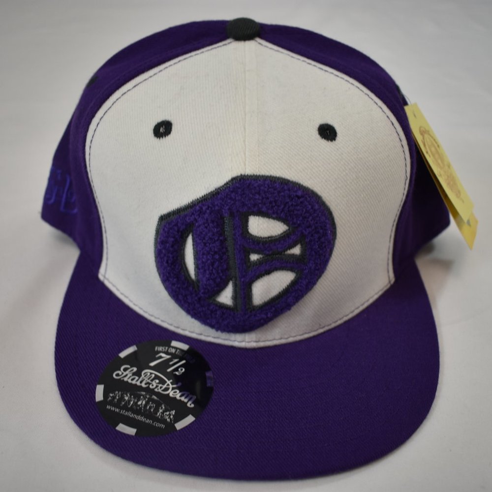 Stall & Dean Mens Purple & White Oxford Fitted Hat Cap New With Tags 7 1/2